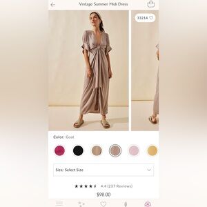 FREE PEOPLE VINTAGE SUMMER MIDI DRESS